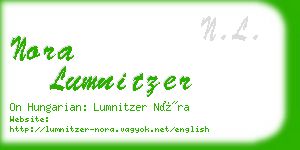 nora lumnitzer business card